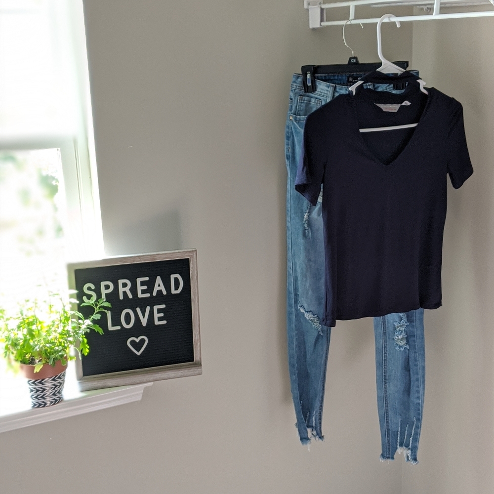 Dorothy Perkins Navy Blue Choker Tee - 0